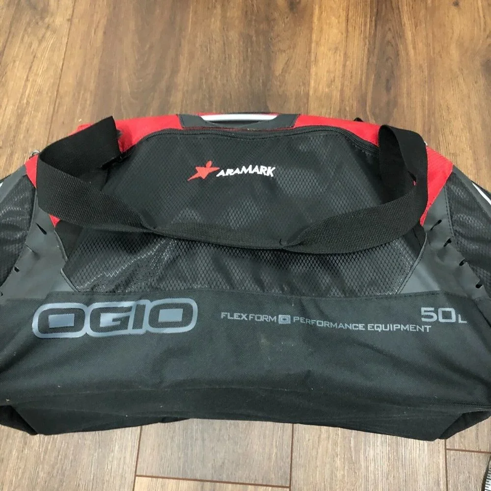 OGIO Athletics Travel Red Black Duffle Bag Flex Form Performance Equipment 50L